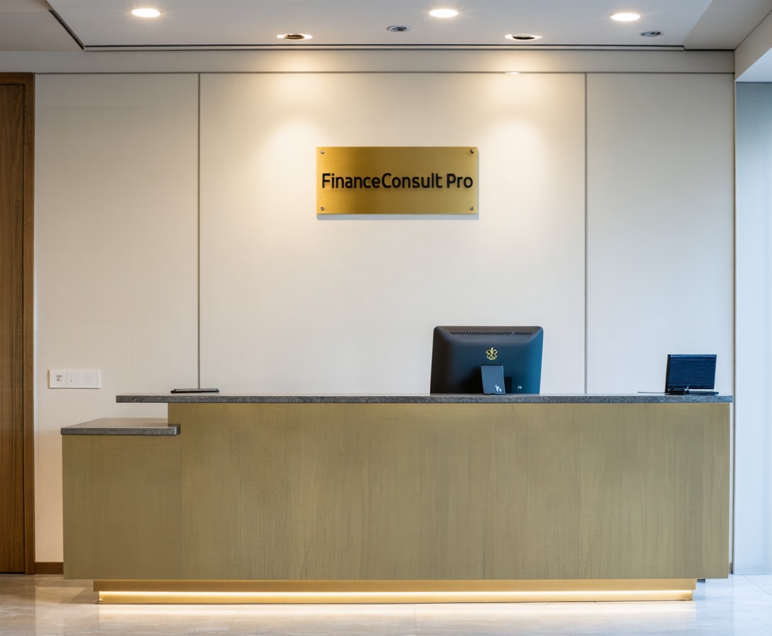 Ресепшн офиса FinanceConsult Pro