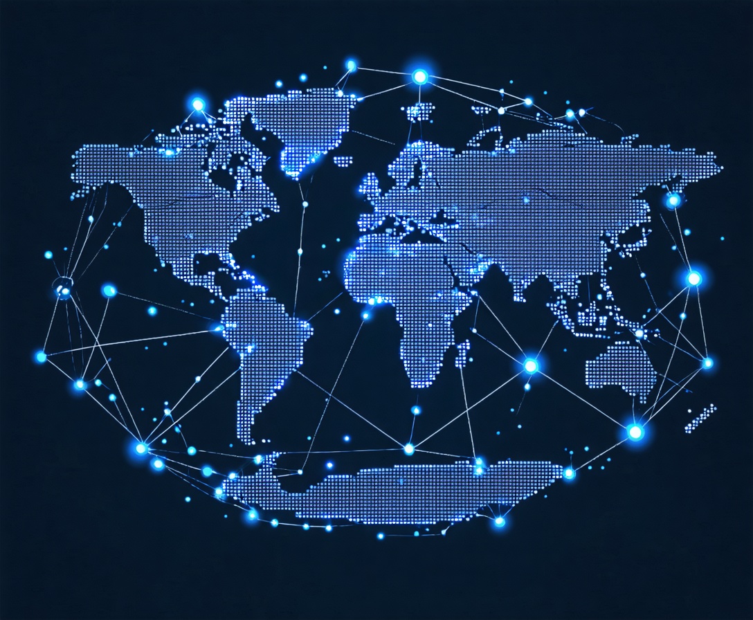 Цифровой глобус с финансовыми сетями